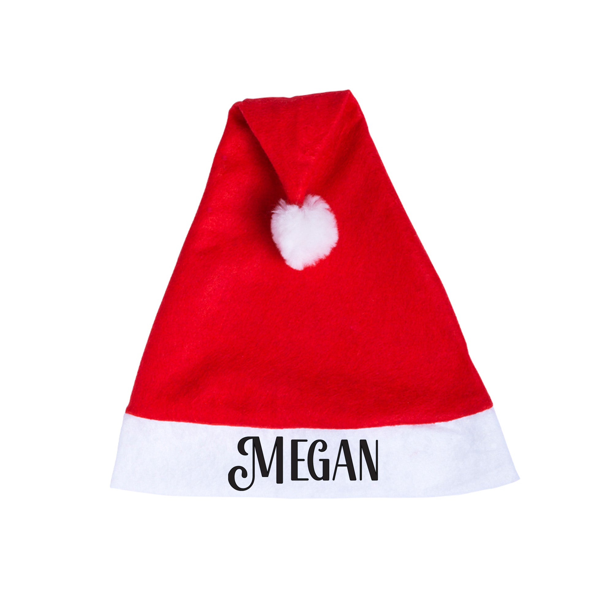 thumbnail image 2 of Personalised Child's Christmas Santa Hat - Red, Custom Name - Made In UK 2 of 4