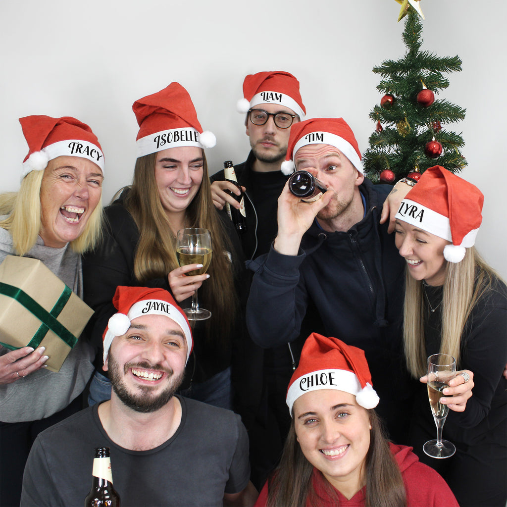 Personalised Named Colourful Adult Santa Hat