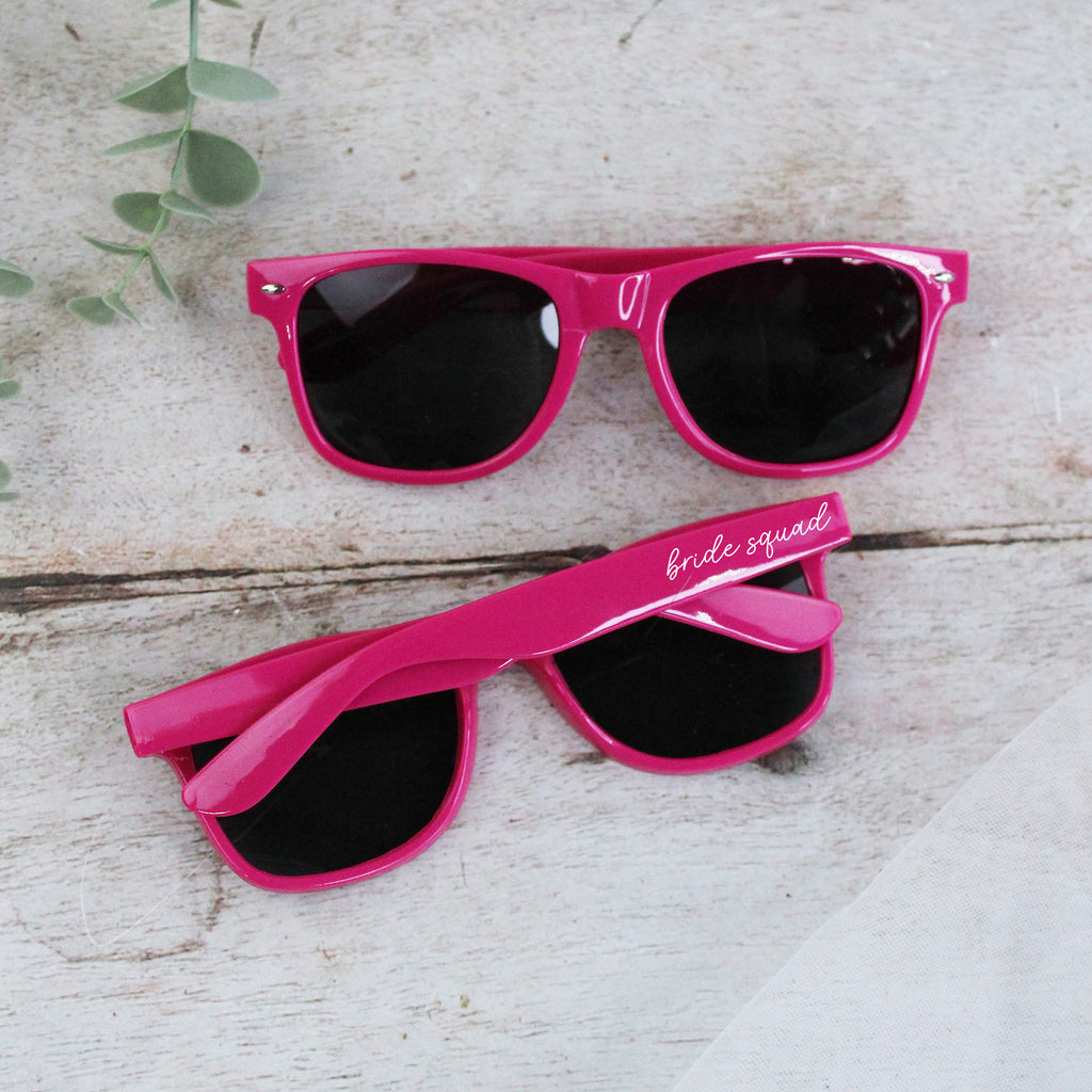 Personalised Pink Bride Squad & White Bride Sunglasses