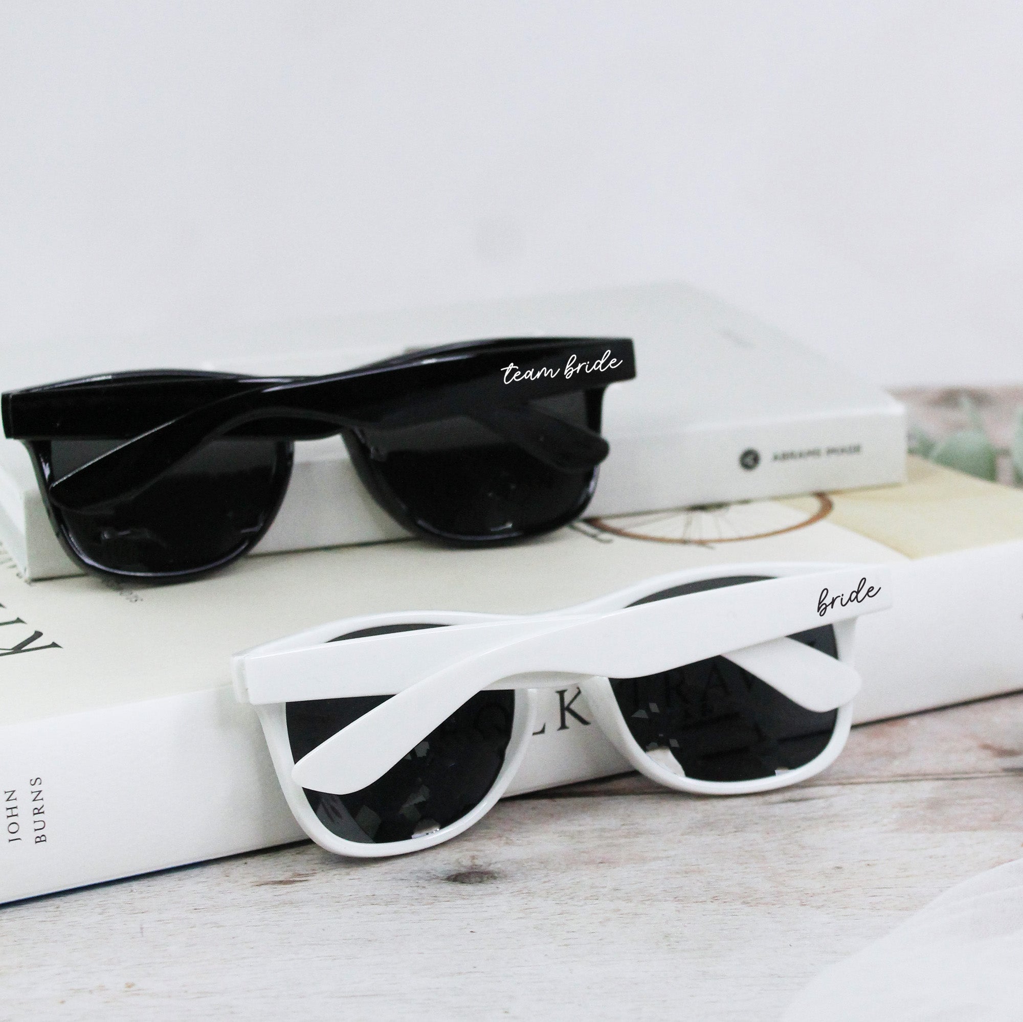 Personalised Black Team Bride White Bride Sunglasses – GiftsInAJiffy