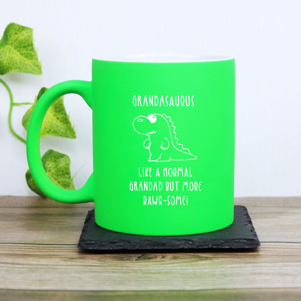 Personalised "Grandasaurus" Bright Green Coffee Mug