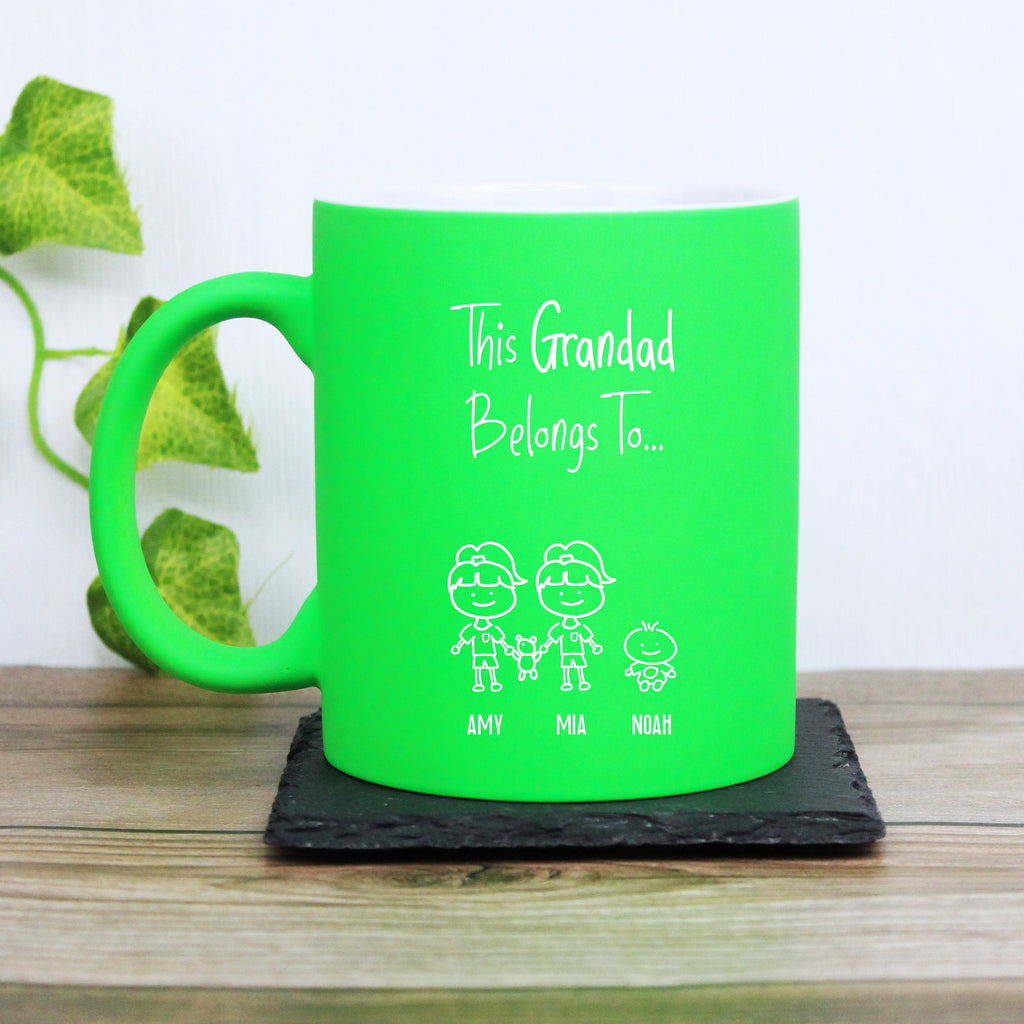 Personalised "This Grandad Belongs To" Bright Green Coffee Mug