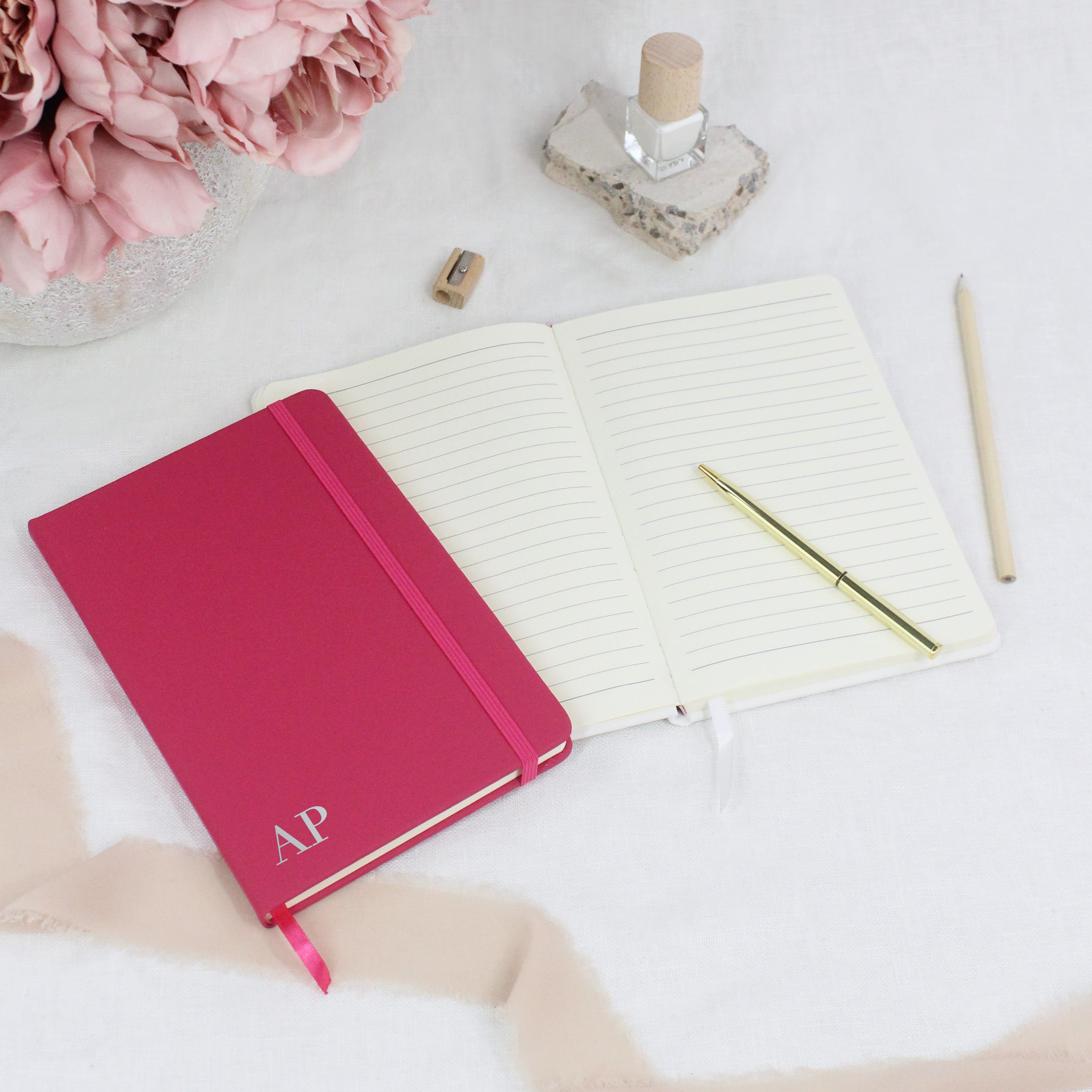 Personalised Lined Notebook with Initials | A6, A5, A4 Sizes ...