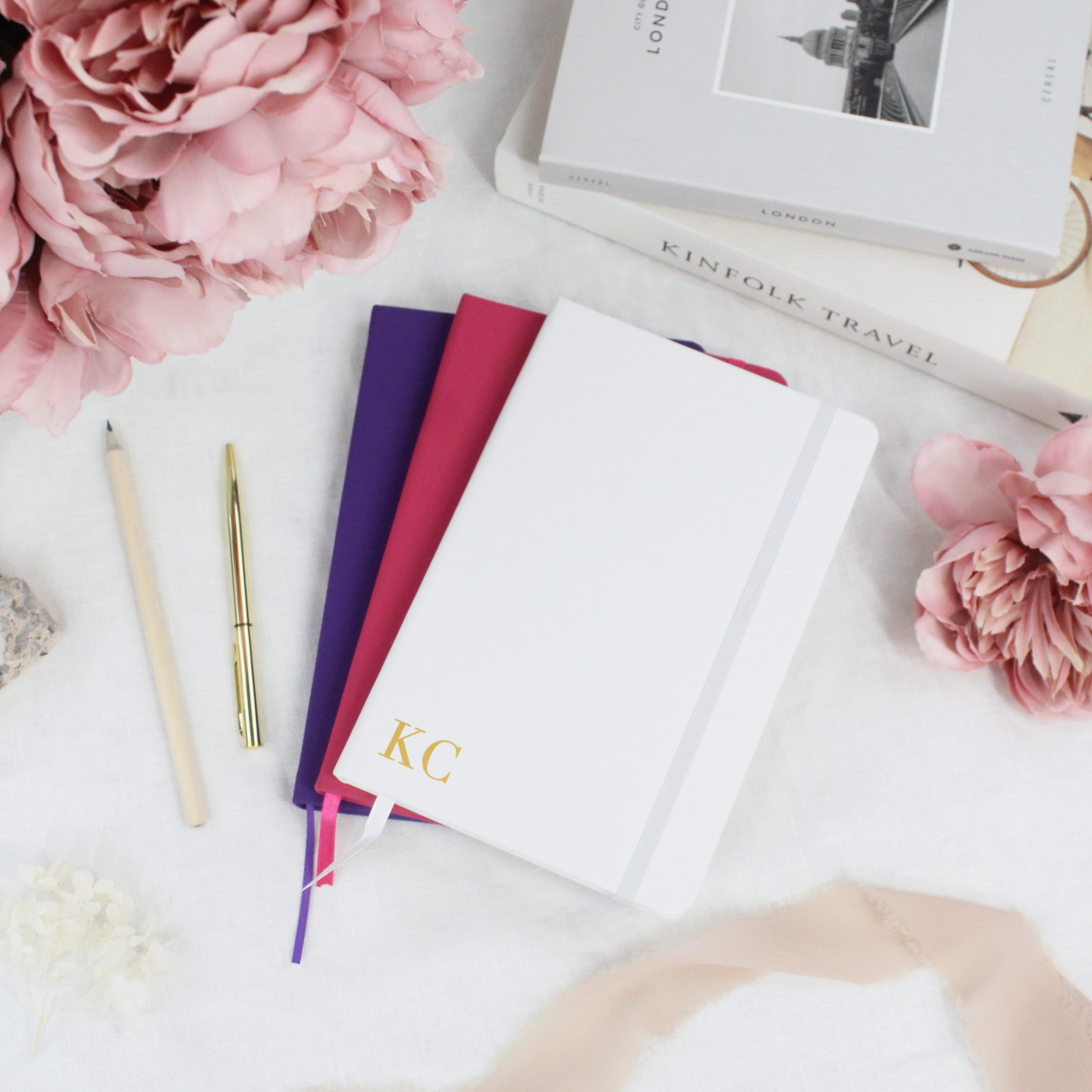 Personalised Lined Notebook with Initials | A6, A5, A4 Sizes ...