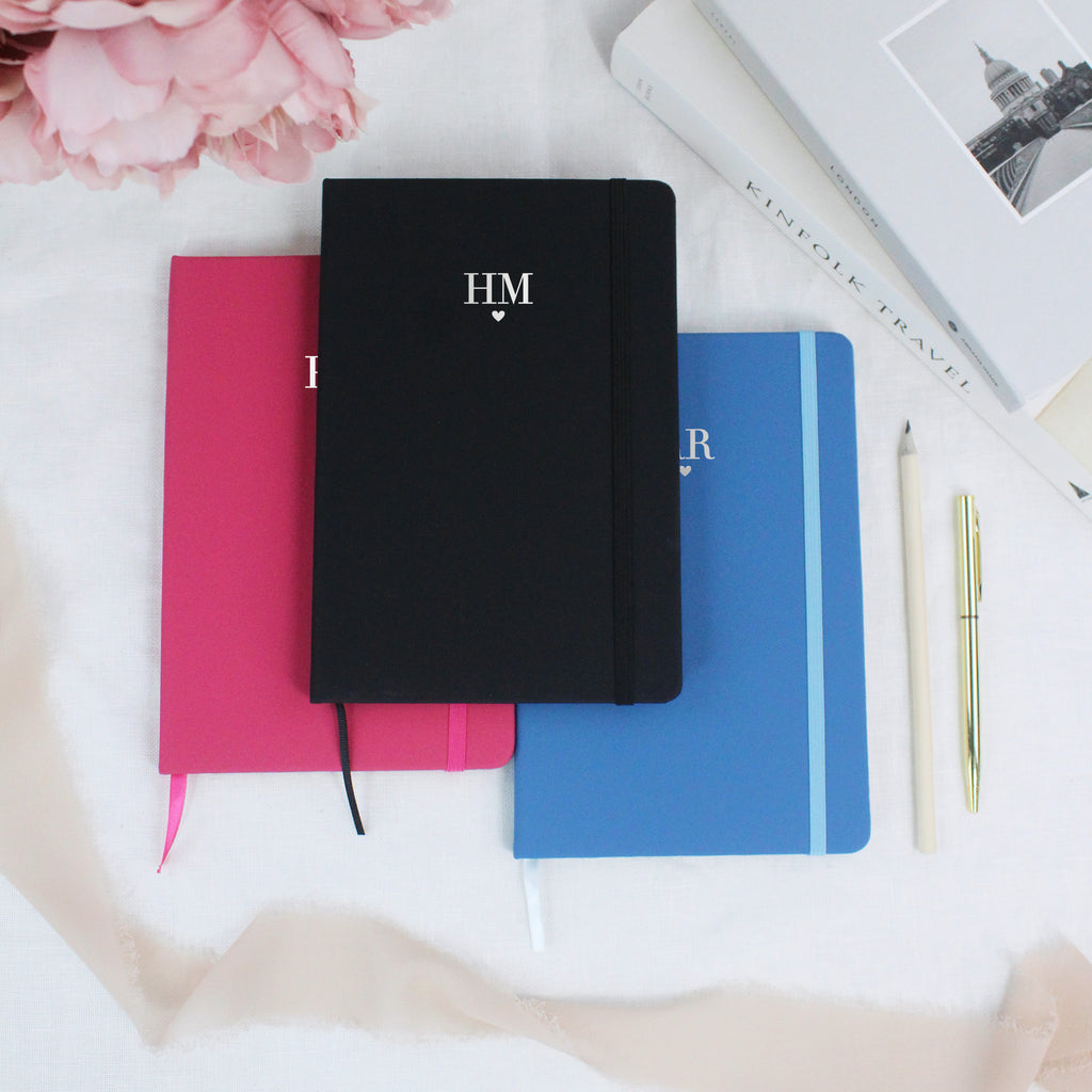 Personalised A5 Notebook with Initials & Heart