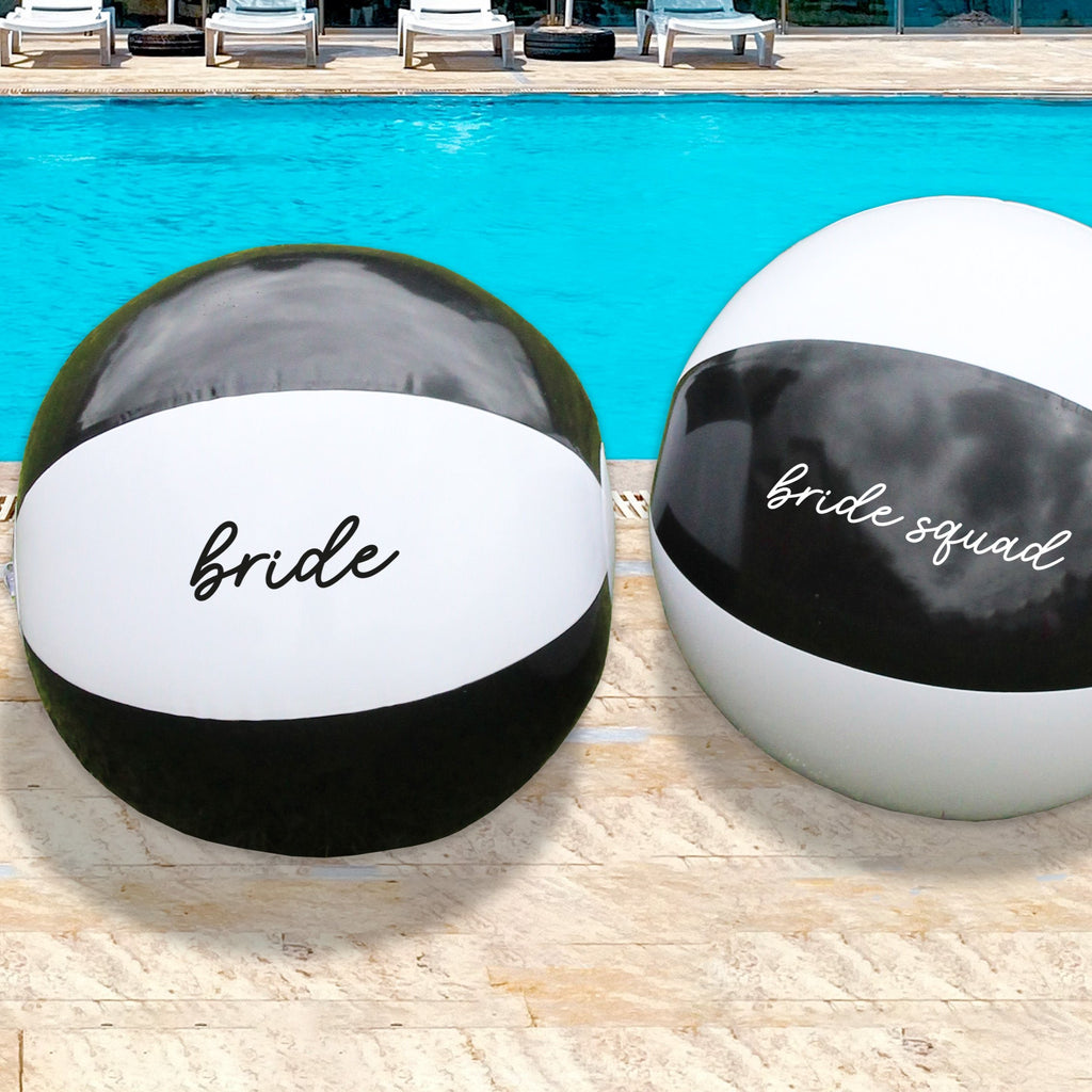 Black & White Bride Squad Beach Ball