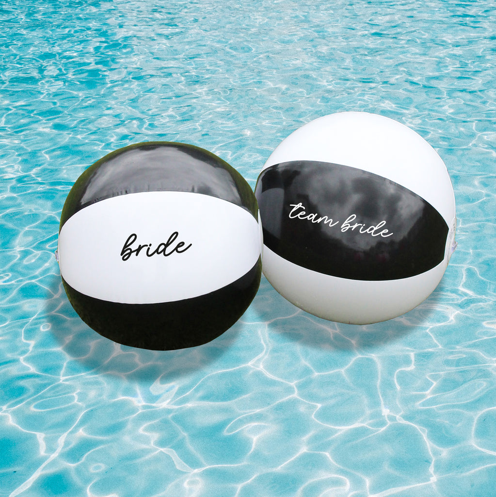 Hen Do Inflatables Team Bride Inflatable Beach Balls - Black & White Hen Party Accessories ...