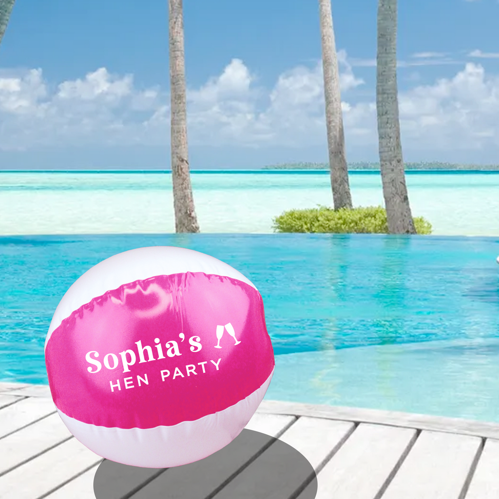 Personalised 'Hen Party' Pink Inflatable Beach Ball