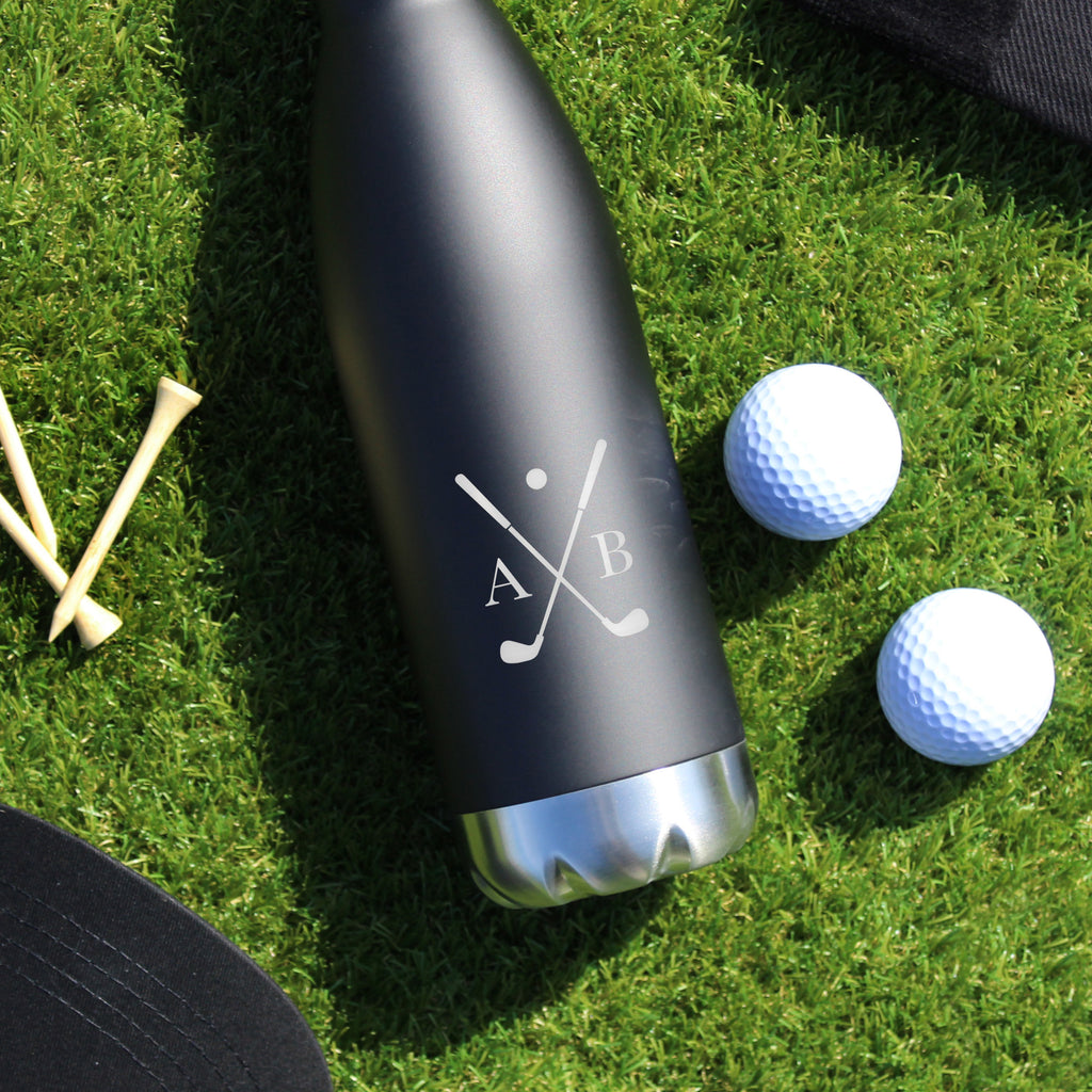 Personalised Insulated Golf Water Bottle with Initials, 500 ml