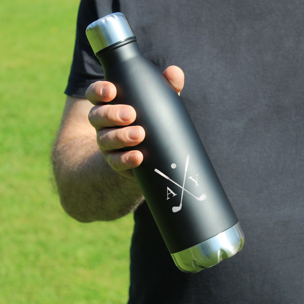 Personalised Insulated Golf Water Bottle with Initials, 500 ml