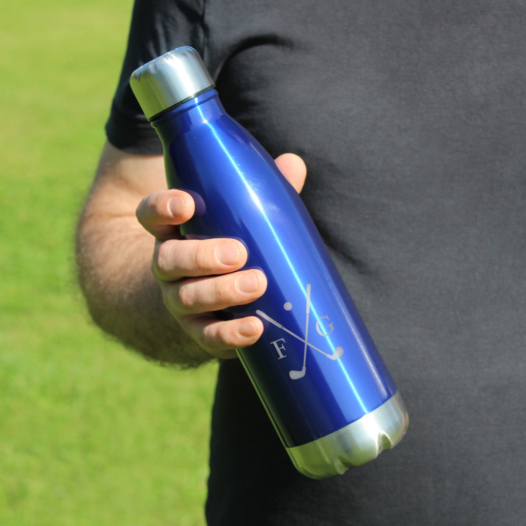 Personalised Insulated Golf Water Bottle with Initials, 500 ml