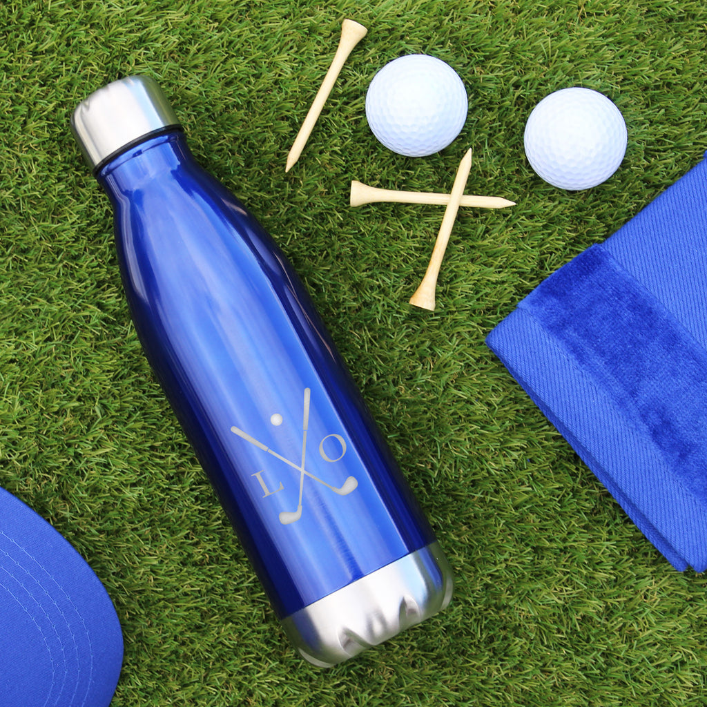 Personalised Insulated Golf Water Bottle with Initials, 500 ml