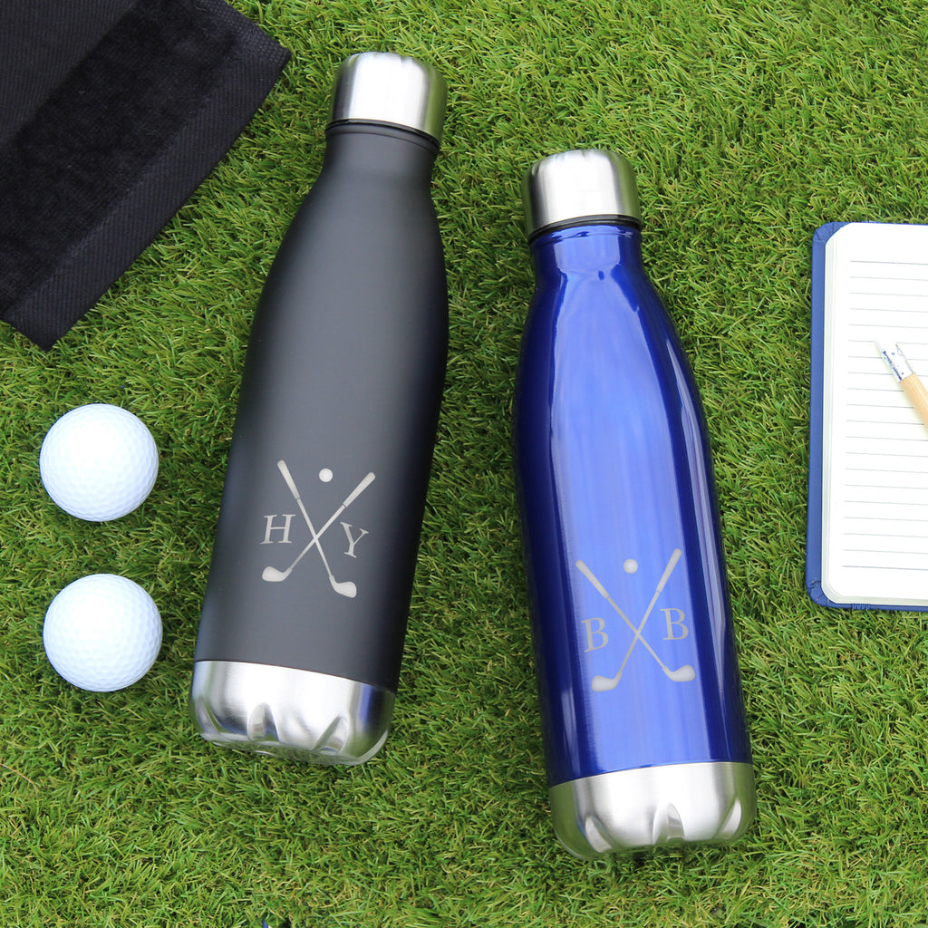 Personalised Insulated Golf Water Bottle with Initials, 500 ml