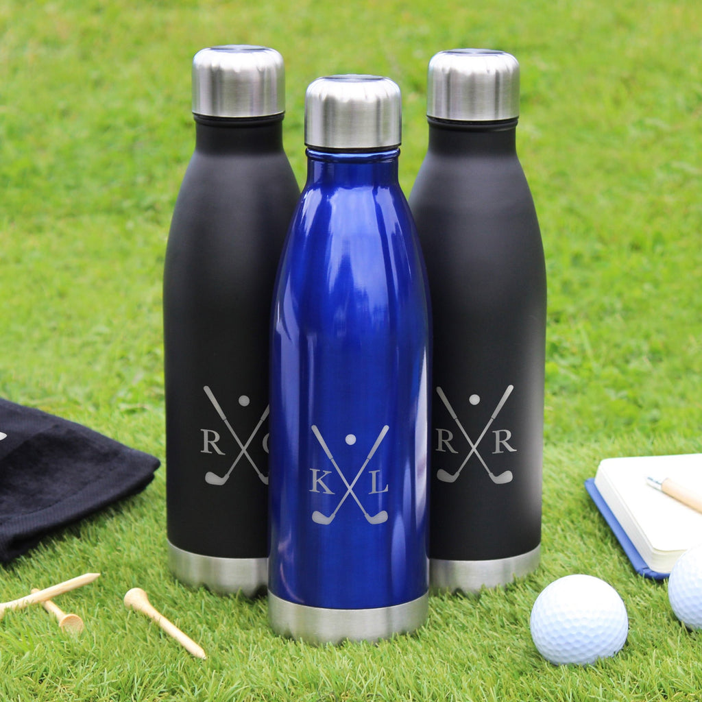 Personalised Insulated Golf Water Bottle with Initials, 500 ml