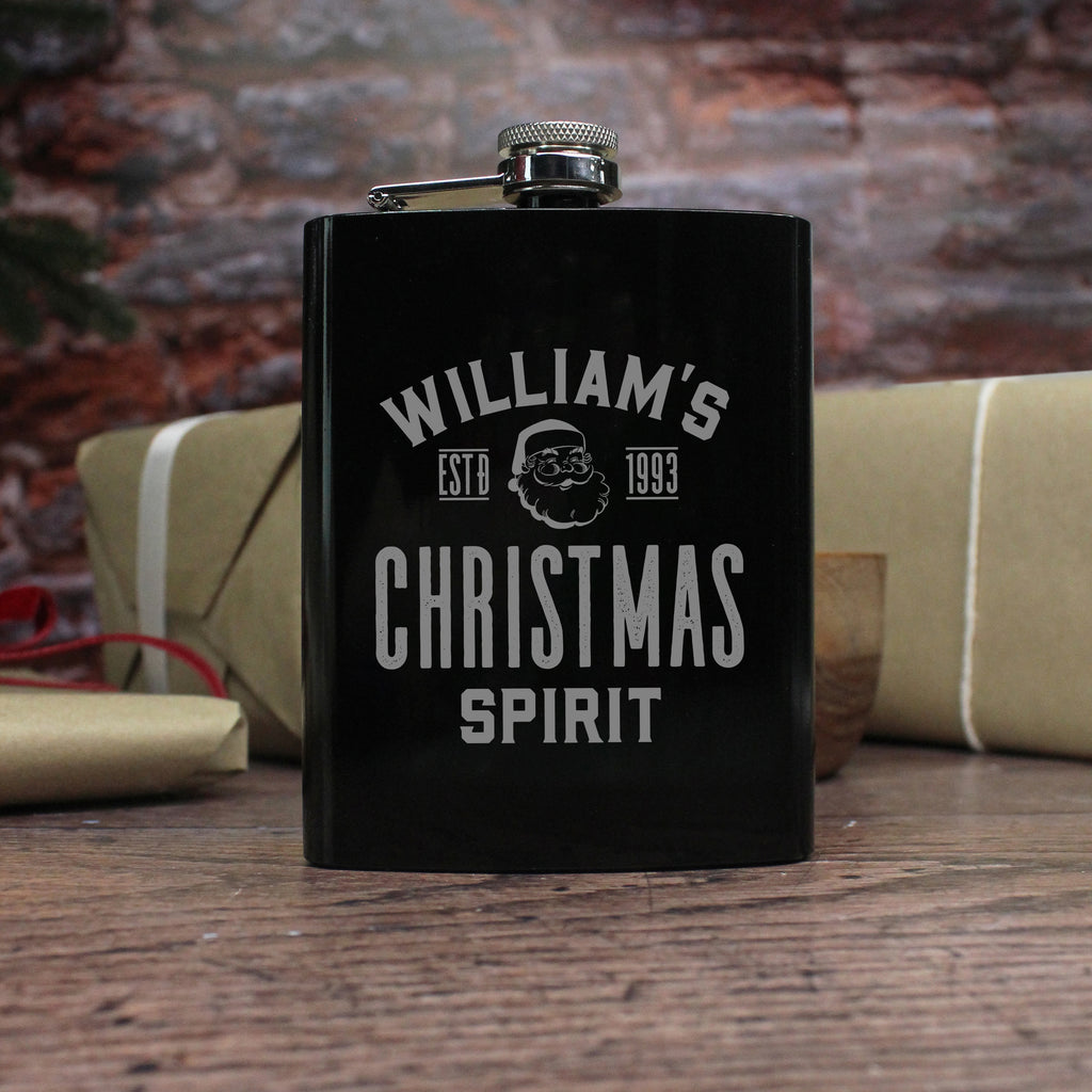Personalised Christmas Spirit Hip Flask