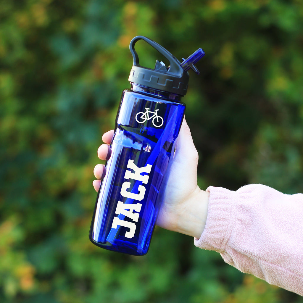 Personalised 650ml Tritan Sports Water Bottle with Flip Straw & Carry Handle