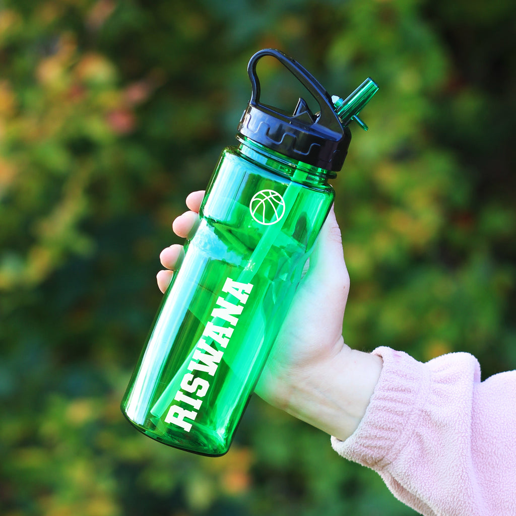 Personalised 650ml Tritan Sports Water Bottle with Flip Straw & Carry Handle
