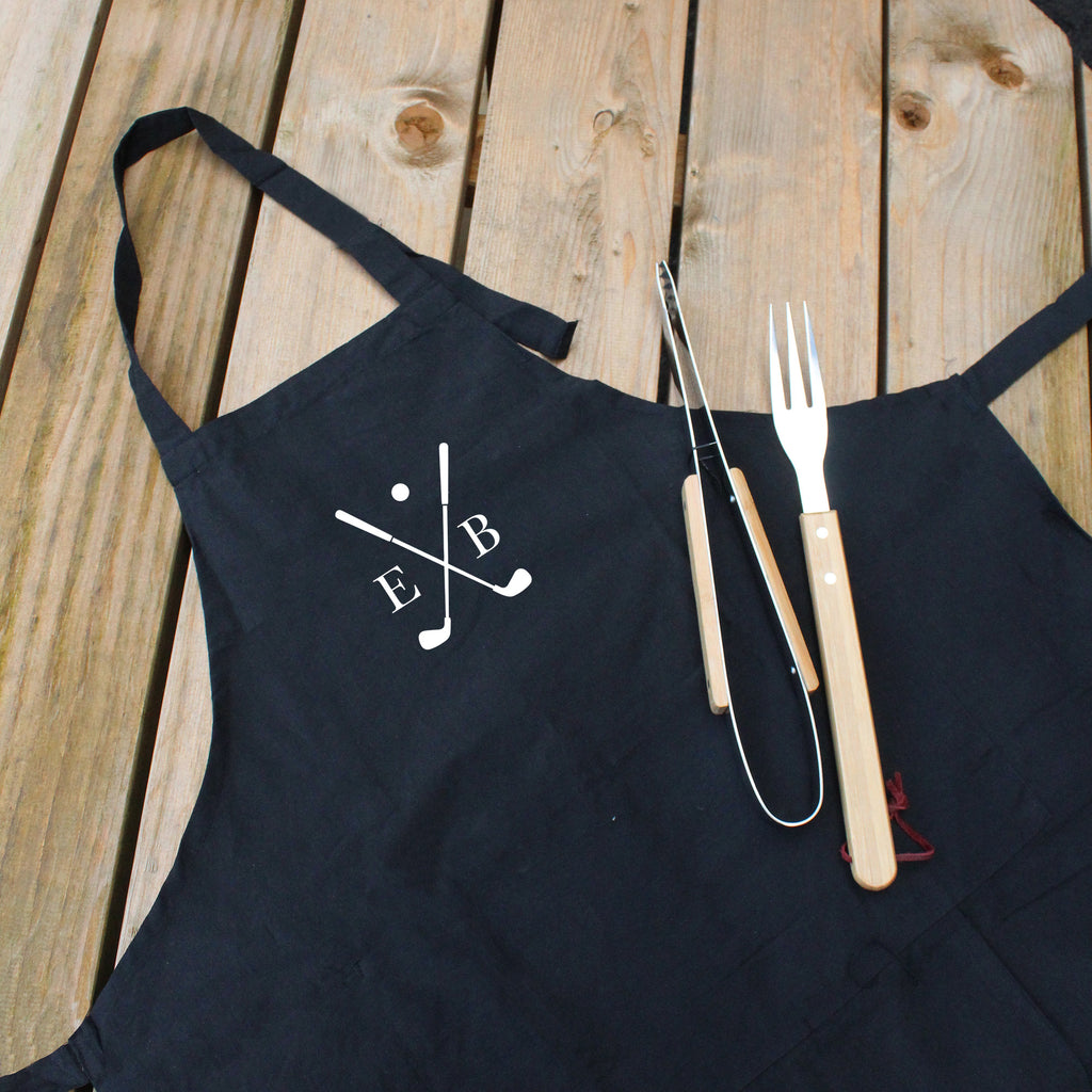 Personalised Cooking Apron with Golf Club Design