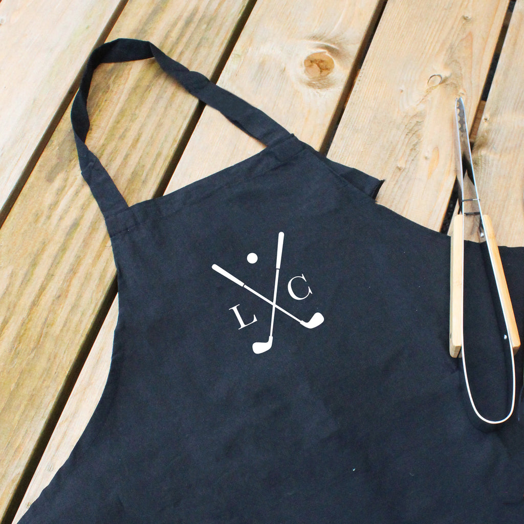 Personalised Cooking Apron with Golf Club Design