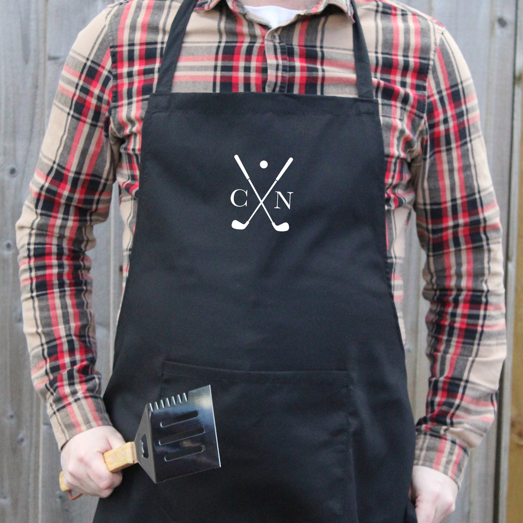 Personalised Cooking Apron with Golf Club Design