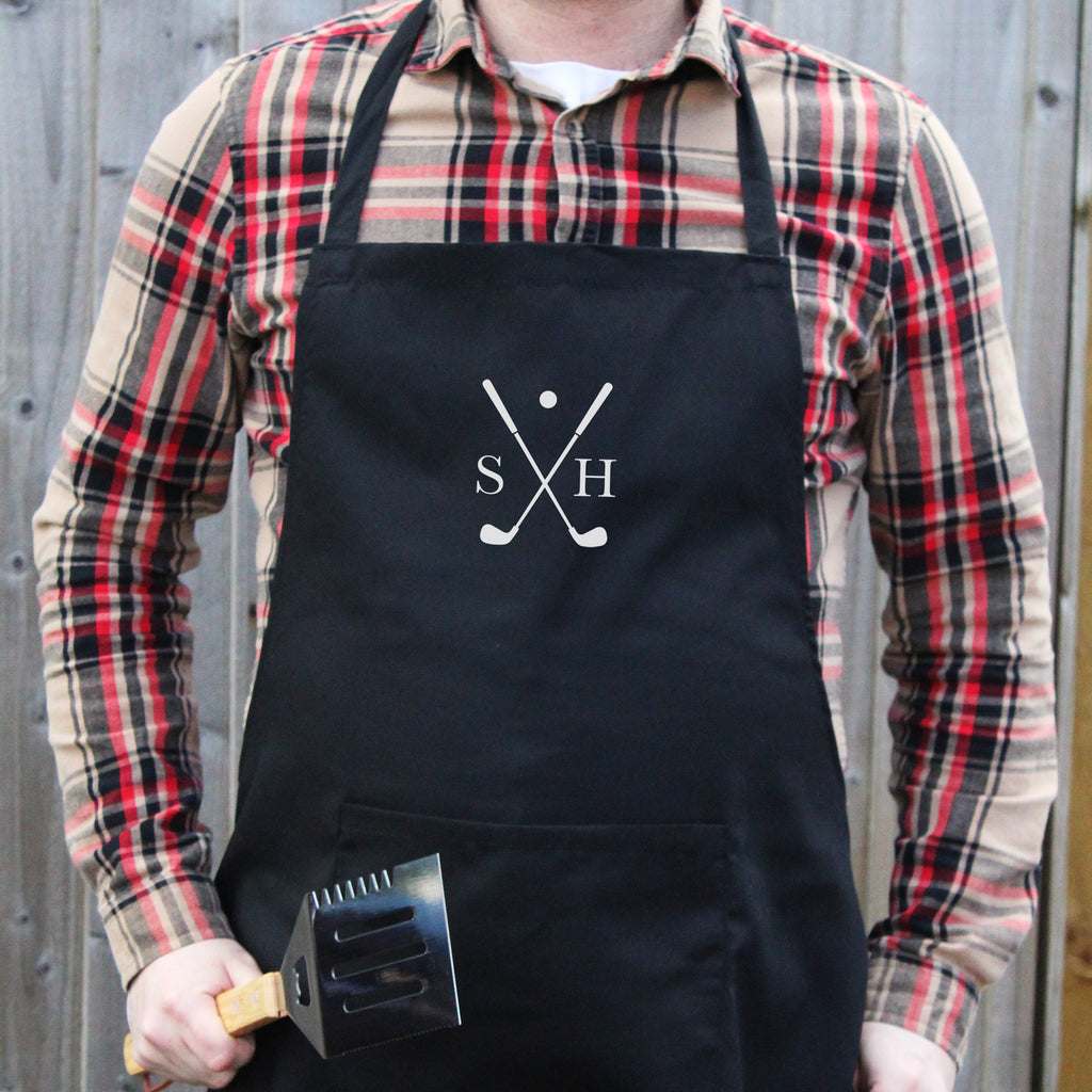 Personalised Cooking Apron with Golf Club Design