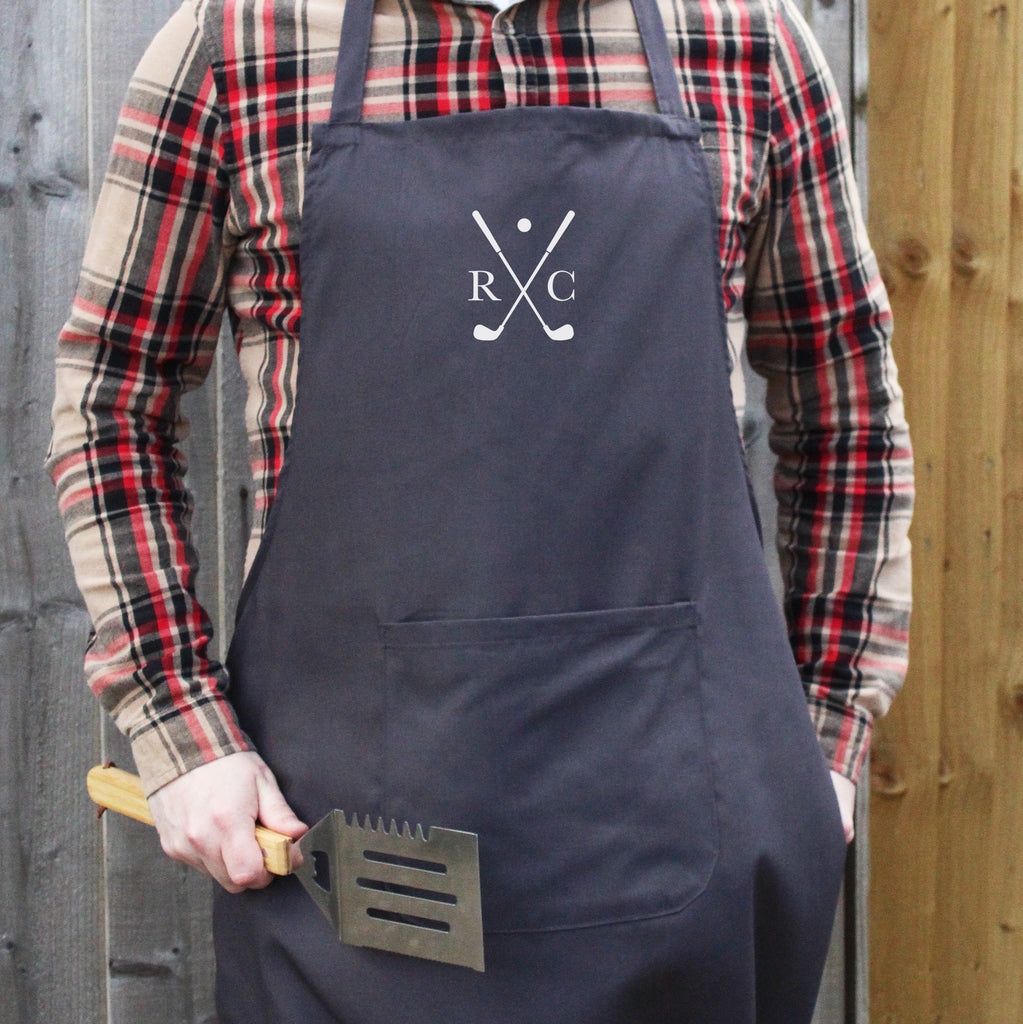 Personalised Cooking Apron with Golf Club Design