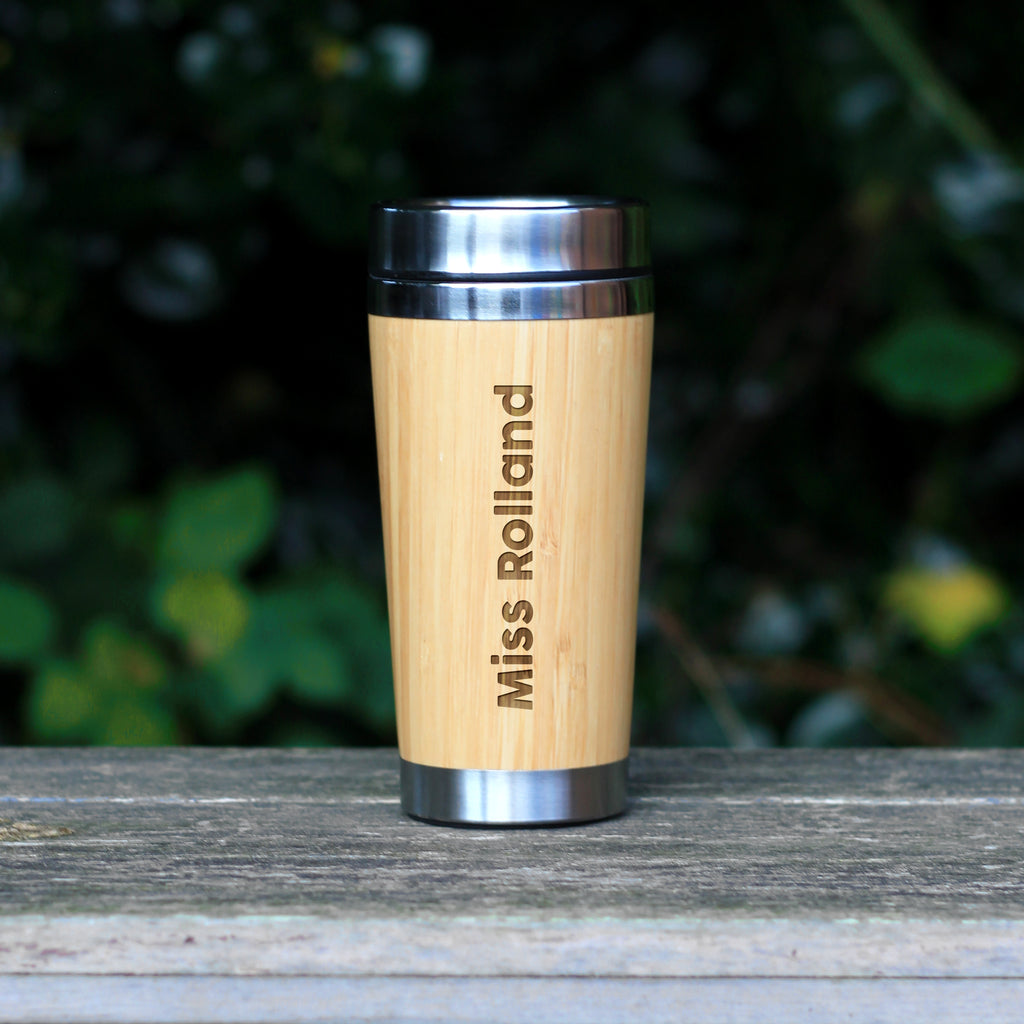 Personalised Eco Bamboo 500ml Insulated Teacher Travel Mug