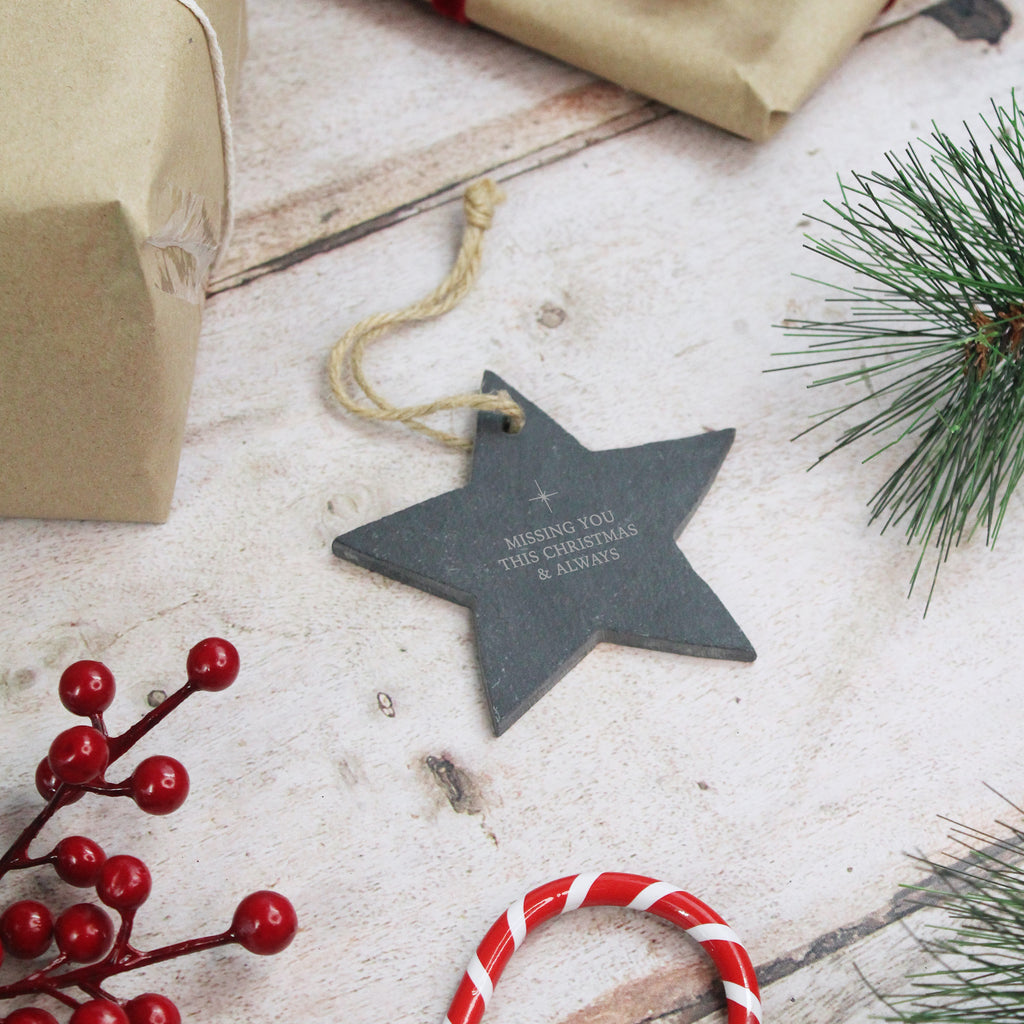 Personalised Slate Star Memorial Ornament