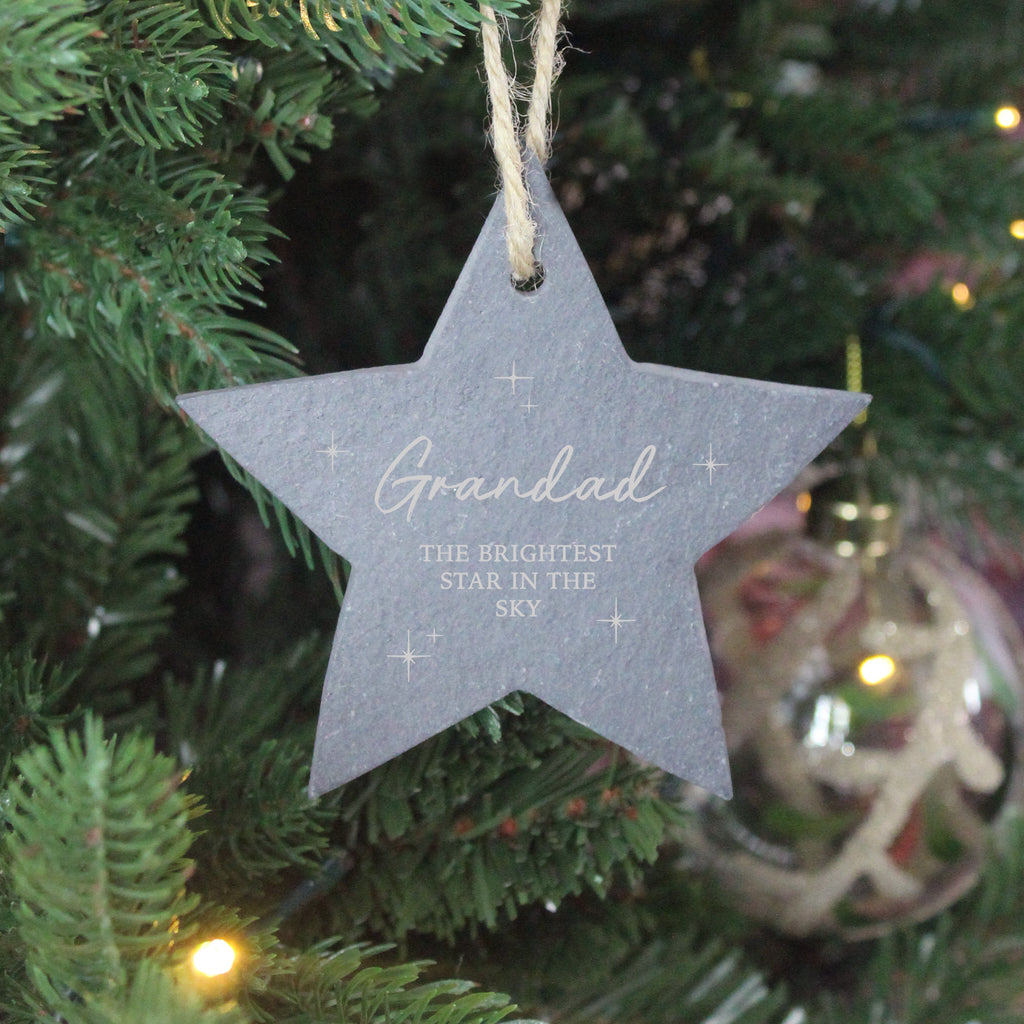 Personalised Slate Star Memorial Ornament