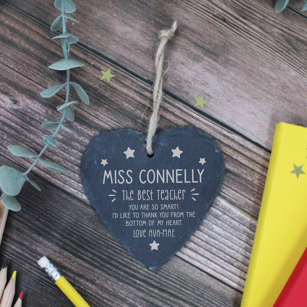 Personalised 'The Best Teacher' Hanging Heart Decoration