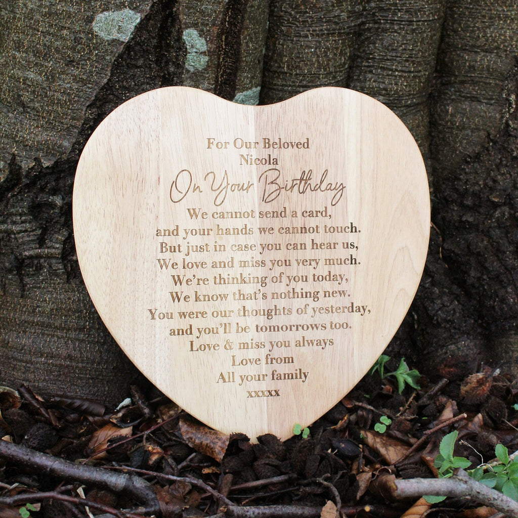 Personalised Wooden Memorial Heart Plaque