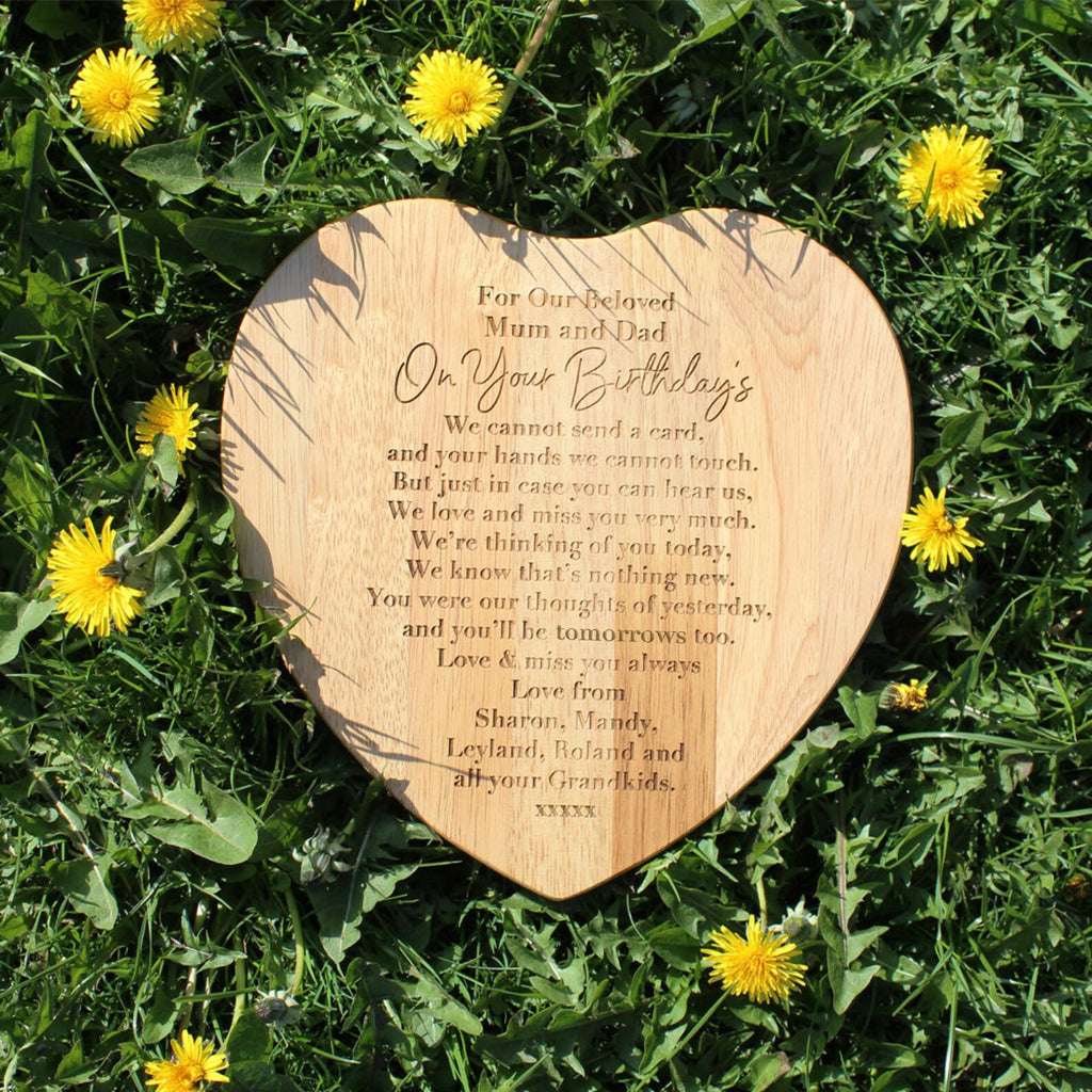 Personalised Wooden Memorial Heart Plaque