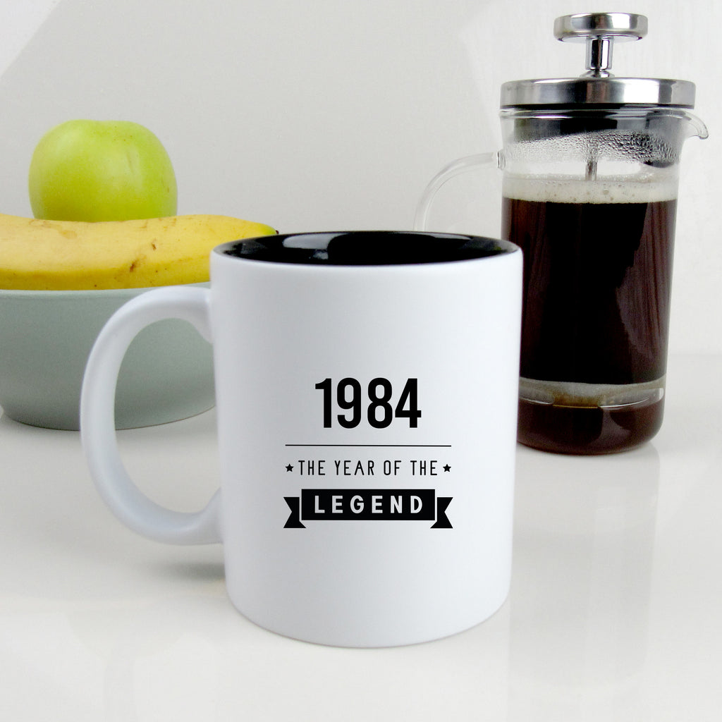 Black Reveal Coffee Mug "1984 Year of The Legend", 40th Birthday Gifts