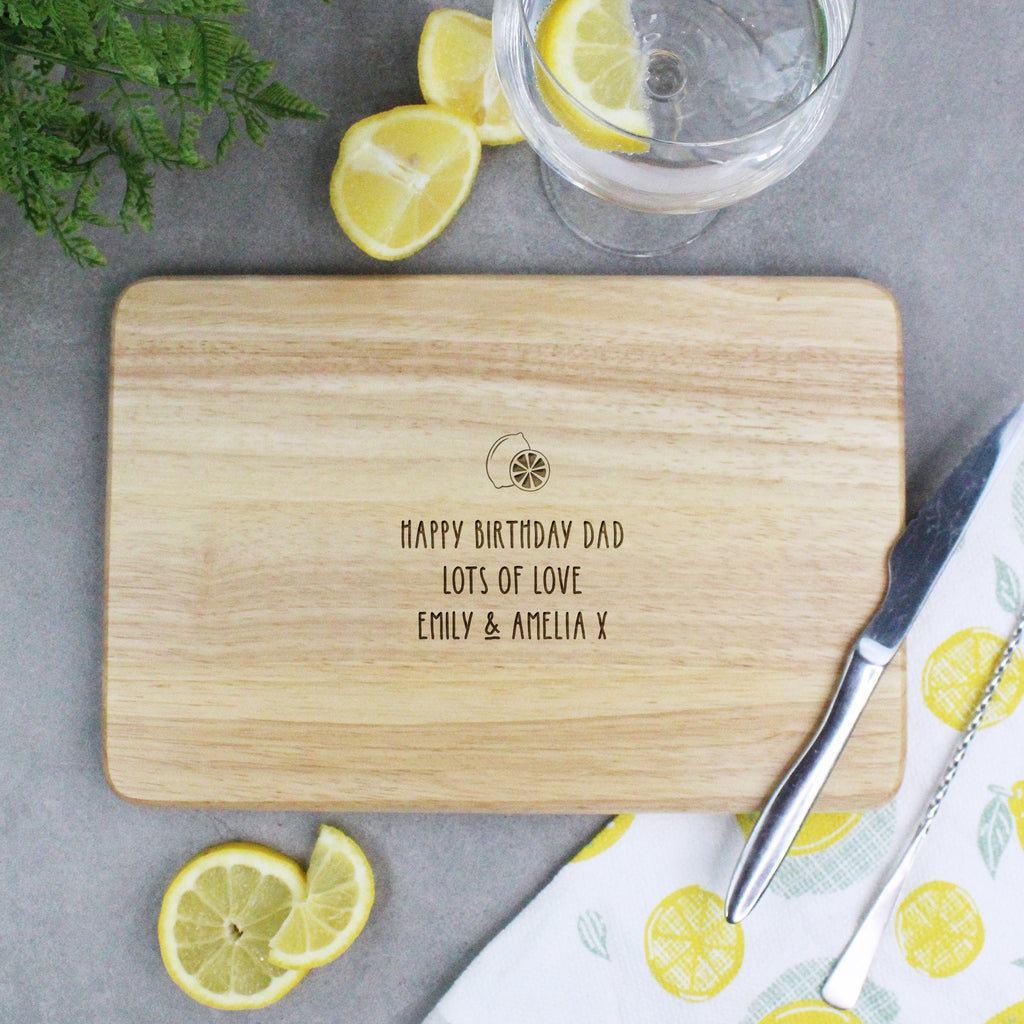 Dad's Gin & Tonic Wooden Lemon Cutting Board