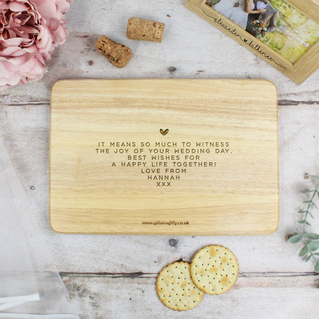 Personalised Wooden Mr & Mrs Wedding Chopping Board with Couples Names