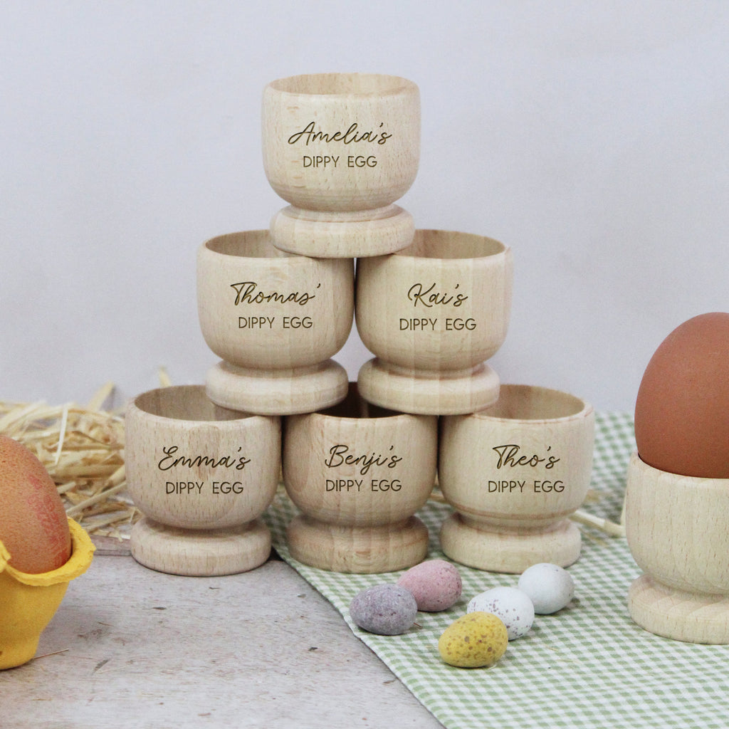 Personalised Wooden Dippy Egg Cup with Any Name