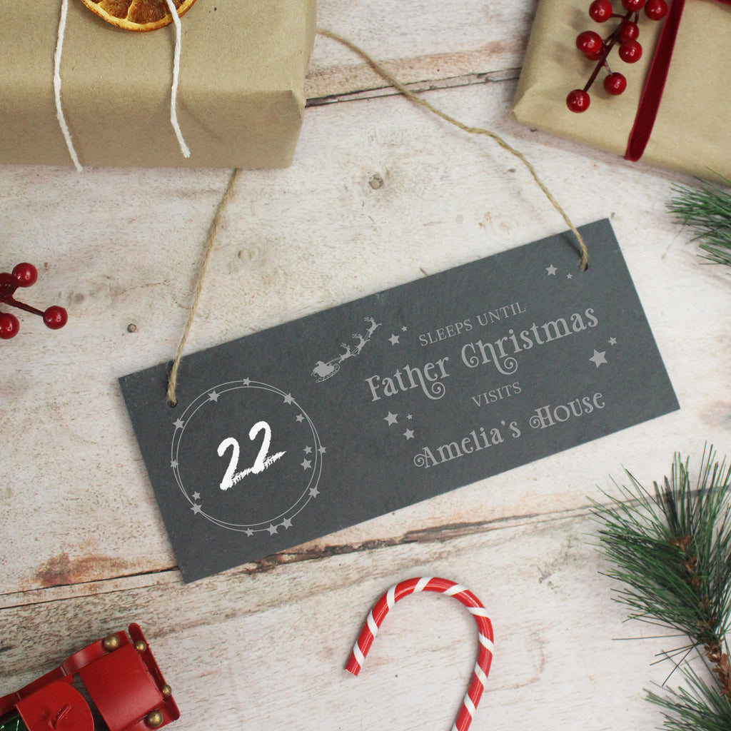 Slate Christmas Countdown Door Sign with Names