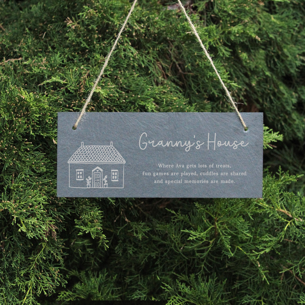 Personalised 'Grandma’s House' Slate Sign