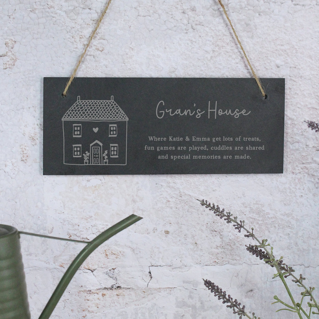 Personalised 'Grandma’s House' Slate Sign