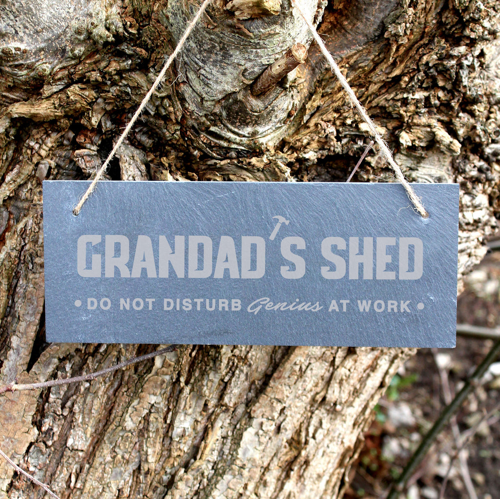 Personalised Grandad’s Shed Slate Sign