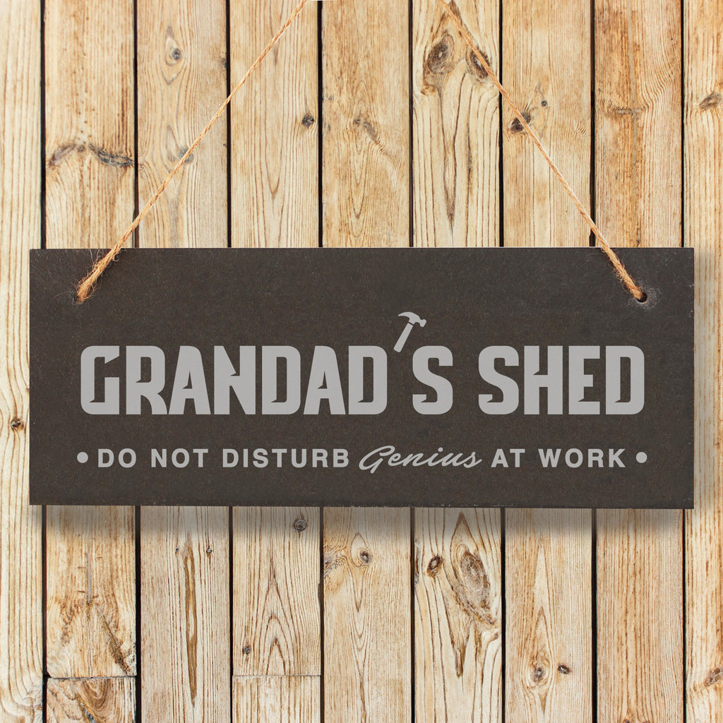 Personalised Grandad’s Shed Slate Sign