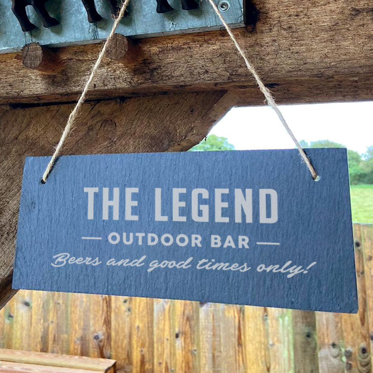 Personalised 'Home Bar' Hanging Slate Sign
