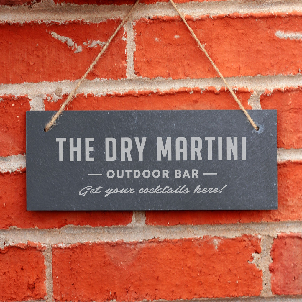 Personalised 'Home Bar' Hanging Slate Sign