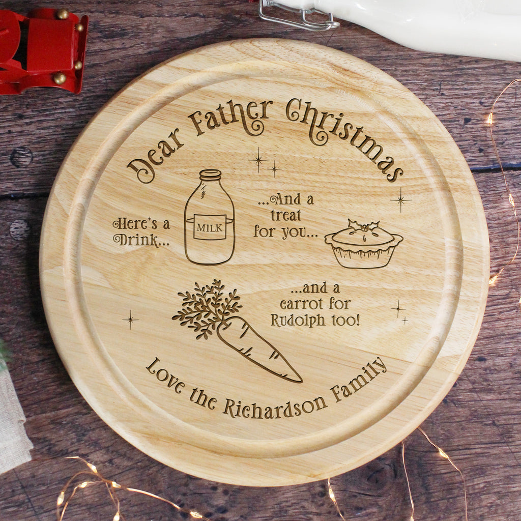 Personalised Round 25cm Traditional Christmas Eve Board