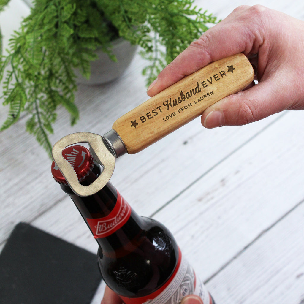 Best Husband Ever Wooden Bottle Opener