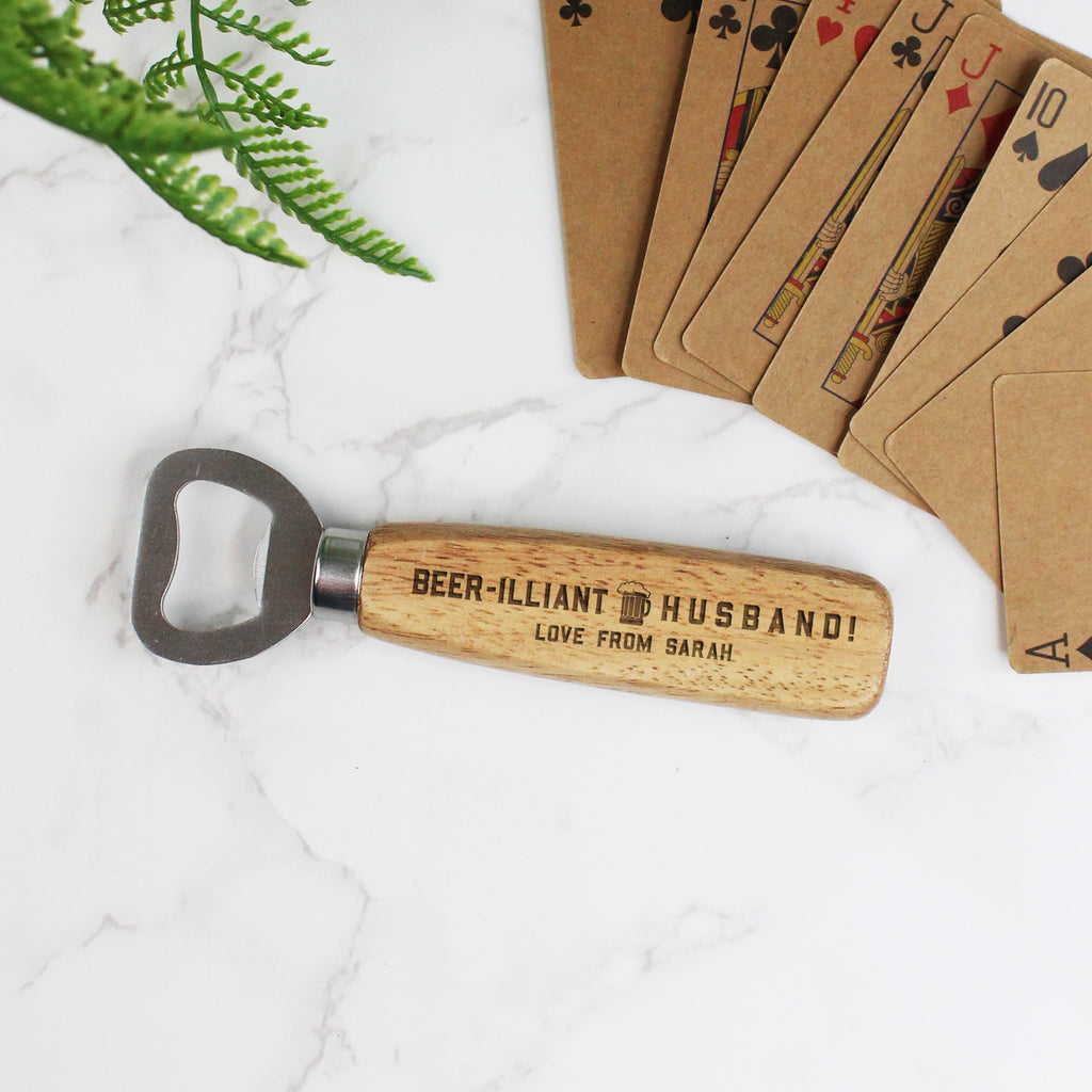 Brew-tiful Husband Wooden Bottle Opener