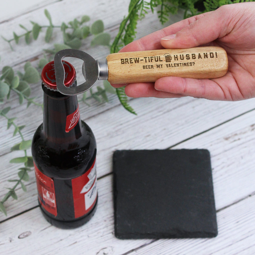 Brew-tiful Husband Wooden Bottle Opener