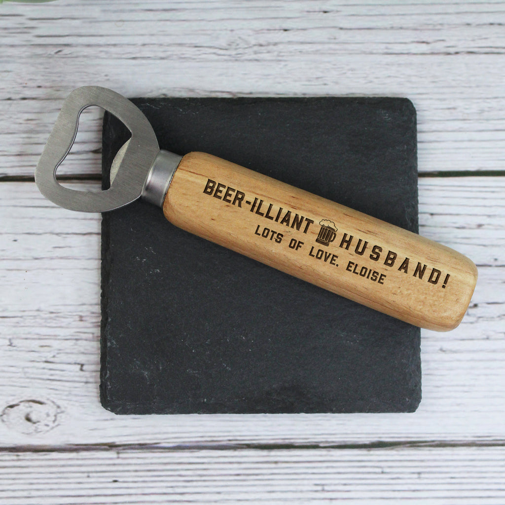 Brew-tiful Husband Wooden Bottle Opener