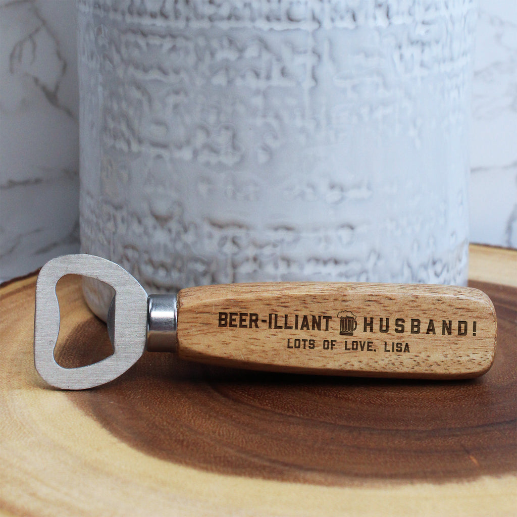 Brew-tiful Husband Wooden Bottle Opener