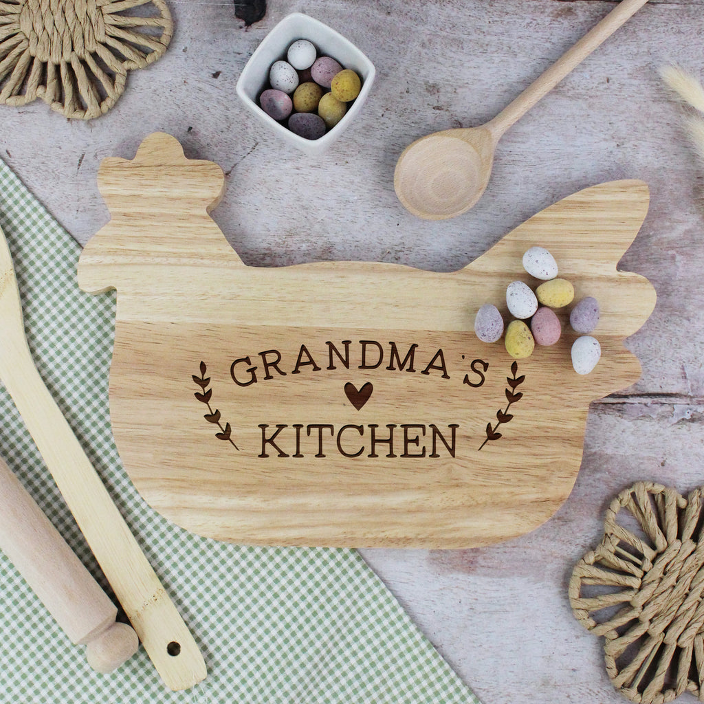 Personalised Chicken Shaped Grandma’s Kitchen Board